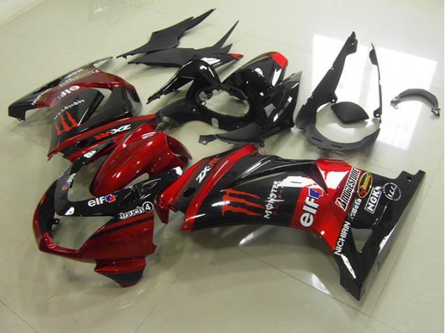 ABS Plástico ZX 250R 2008-2012 - Negro Rojo Monster ABS Plástico ZX 250R 2008-2012 - Negro Rojo Monster