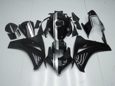 Carenado CBR 1000 RR 2008-2011 - Brillante Negro con Plata Raya