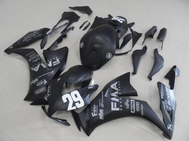 Carenado CBR 1000 RR 2012-2016 - Negro Mate Gris Calcomanías 29