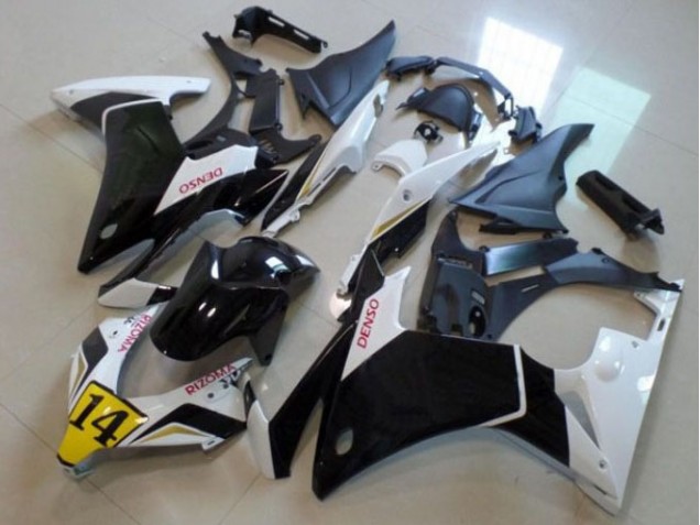 Carenado CBR 500 RR 2013-2015 - Negro Blanco Denso Rizoma 14