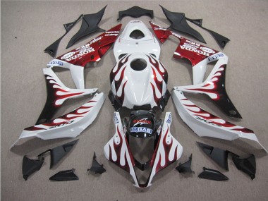 Carenado CBR 600 RR 2007-2008 - Blanco Rojo Llama Tiburón