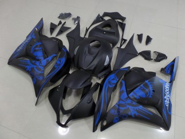 Carenado CBR 600 RR 2009-2012 - Negro Mate Azul Cráneo