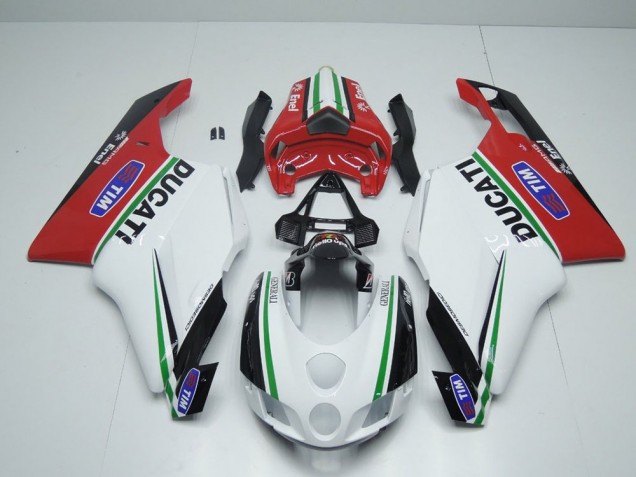 Carenado Ducati 749 999 2005-2006 - Blanco Rojo Enel