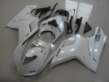 Carenado Ducati 848 1098 1198 2007-2014 - Pear Blanco Negro Calcomanías