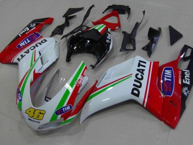 Carenado Ducati 848 1098 1198 2007-2014 - Rojo Blanco Amarillo 46