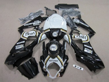 Carenado GSXR 1000 K7 2007-2008 - Negro Lucky Strike Blanco Motul