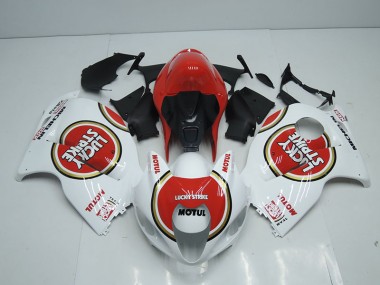 Carenado GSXR 1300 Hayabusa 1996-2007 - Blanco Rojo Lucky Strike Motul