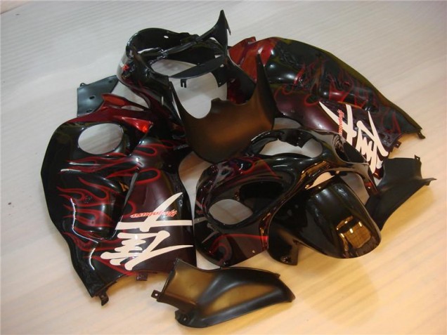 Carenado GSXR 1300 Hayabusa 1996-2007 - Negro Rojo Llama