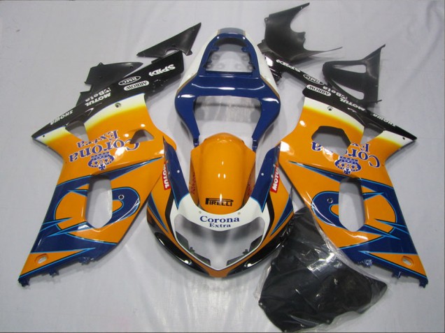 Carenado GSXR 600 K1 K2 K3 2001-2003 - Azul Naranja Corona Extra Carenado GSXR 600 K1 K2 K3 2001-2003 - Azul Naranja Corona Extra
