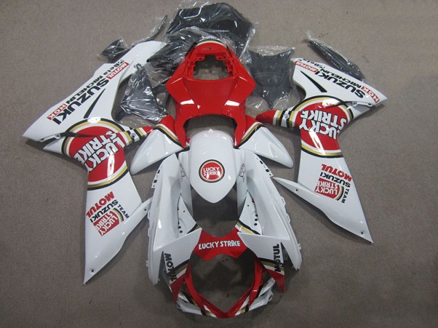 Carenado GSXR 600 K11 2011-2021 - Blanco Lucky Strike Rojo Motul
