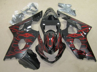 Carenado GSXR 600 K4 2004-2005 - Negro Rojo Llama