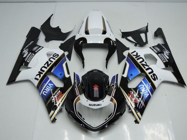 Carenado GSXR 750 K1 K2 K3 2001-2003 - Negro Blanco Azul Viru
