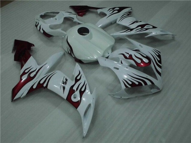 Carenado R1 2004-2006 - Blanco Rojo Llama Carenado R1 2004-2006 - Blanco Rojo Llama