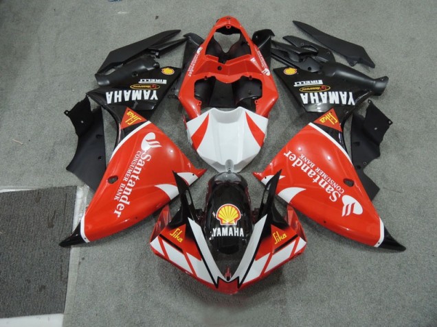 Carenado R1 2009-2011 - Negro Blanco Santander Rojo Carenado R1 2009-2011 - Negro Blanco Santander Rojo