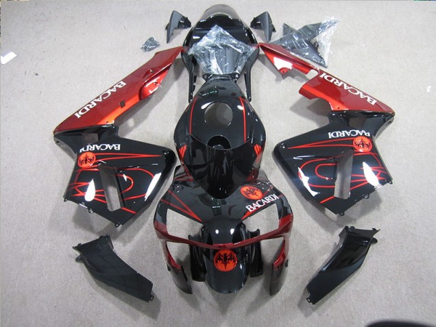 Carenado ZX10R 2003-2005 - Negro Rojo Racardi