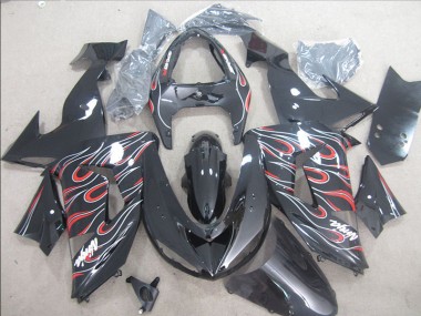 Carenado ZX10R 2006-2007 - Negro Rojo Blanco Llama Ninja