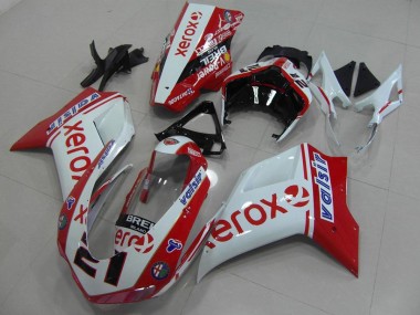 Kit ABS Carenado Ducati 848 1098 1198 2007-2014 - Blanco Rojo Xerox