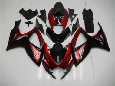 Kit Carenado Inyección GSXR 600 / 750 K6 2006-2007 - Rojo Negro
