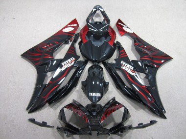 Kits Carenado R6 2006-2007 - Negro Rojo Llama