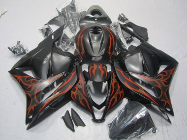 Kits Completo Carenado ABS CBR 600 RR 2009-2012 - Negro Rojo Llama